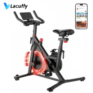 Vélo d'exercice amélioré, 32 niveaux de résistance magnétique fluide, vélo d'intérieur avec support pour tablette et écran LCD, charge maximale 265 LBS