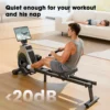 Rameur magnétique, résistance à 16 niveaux, application Bluetooth, écran LCD, siège confortable, exercice de fitness à domicile