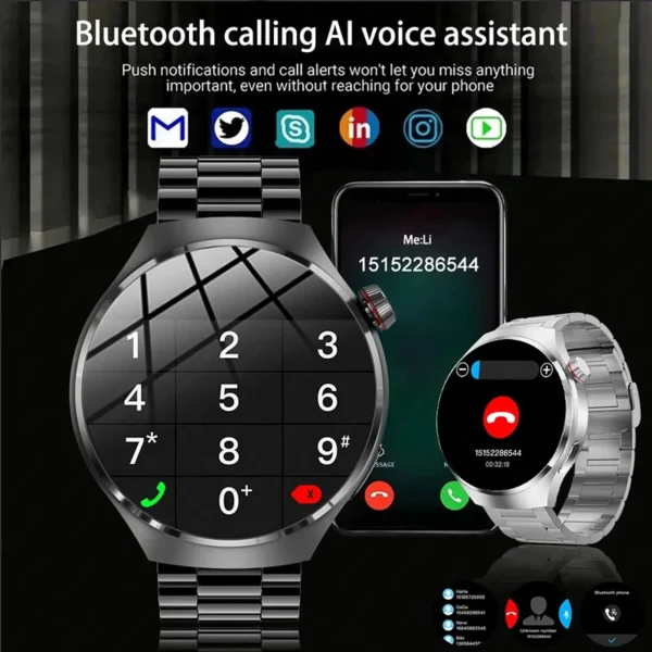 Montre 4 Pro montre intelligente hommes GPS sport Tracker NFC 1.53 "écran HD moniteur de santé montres Bluetooth appel SmartWatch