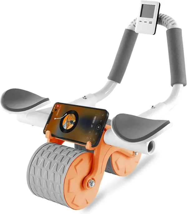 Nouvelle roue à rouleaux Ab avec genouillère et minuterie, rouleau d'exercice Abdominal à rebond automatique avec Support de coude