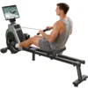 Vélo elliptique magnétique Iscooter QK-530 – Volant d'inertie de 3 kg, 16 niveaux de résistance, rails doubles, application sportive intégrée, écran LCD pour usage domestique