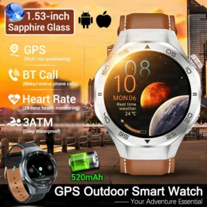 Nouvelle Montre Connectée Professionnelle 2027, Écran AMOLED 1,53'', GPS, Boussole, Plus de 100 Modes Sportifs, Appel Bluetooth, Étanche 3ATM, pour Hommes