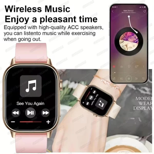 Nouvelle montre connectée sportive pour femme 2026, écran 2,01 pouces, étanche IP68K, GPS, appels Bluetooth, suivi santé et fréquence cardiaque, bracelet