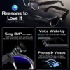 Lunettes de soleil intelligentes HD AI pour hommes et femmes, 800W, traduction AI, lecture de musique, enregistrement vidéo HD 8K, changement de couleur, nouveauté 2026
