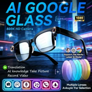 Lunettes de soleil intelligentes HD AI pour hommes et femmes, 800W, traduction AI, lecture de musique, enregistrement vidéo HD 8K, changement de couleur, nouveauté 2026