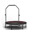 Trampoline pliable de 101 cm avec poignée, bandes élastiques de qualité supérieure, rebondisseur de fitness noir pour entraînement à domicile et en intérieur