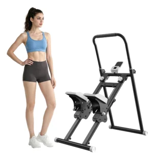 Steppeur Appareil de Fitness à Bandes de Résistance avec Guidon à 3 Niveaux et Pédale à 3 Niveaux, Écran LCD pour la Maison