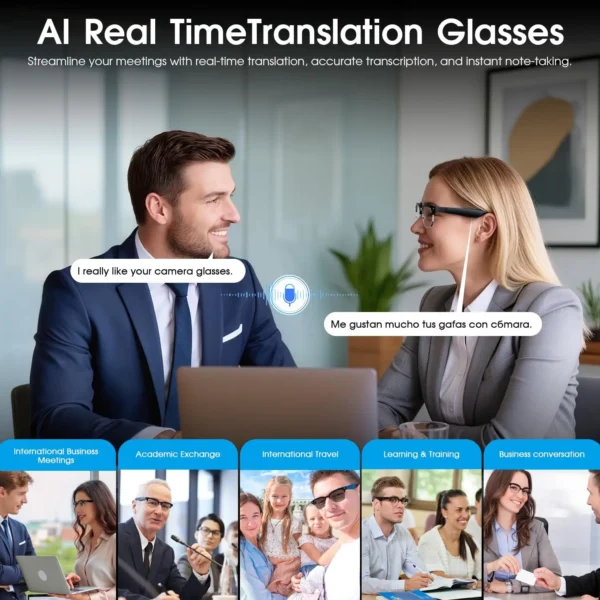 Nouvelles lunettes intelligentes 800W avec caméra Pixel 2026 pour hommes, enregistrement vidéo, reconnaissance photo IA, appel Bluetooth, traduction vocale, lunettes de soleil pour homme