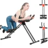 Appareil d'entraînement abdominal à 5 vitesses, design ergonomique, exercice du tronc, résistance réglable, antidérapant, pour jambes, bras et fessiers, noir