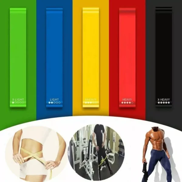 Bandes de résistance de Sport de Yoga de différentes couleurs, équipement de gymnastique TPE, bandes élastiques de Fitness à domicile, entraînement de force Pilates