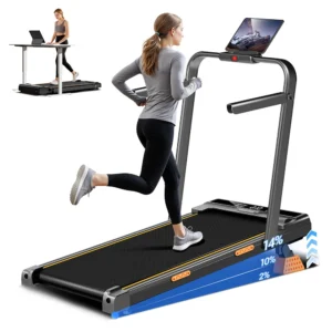 Tapis roulant pliable, moteur silencieux de 2,5 HP, vitesse maximale de 10 km/h, charge de 150 kg, affichage LED incliné à 3 niveaux et télécommande