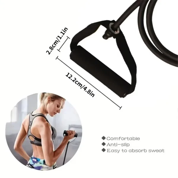 Bande de résistance avec poignées, bandes d'exercice avec poignées pour hommes et femmes, équipement de musculation à domicile