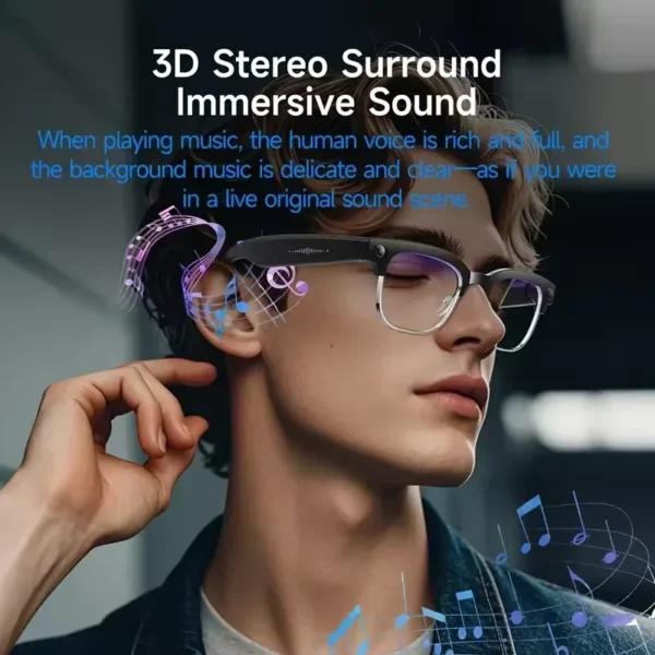 Lunettes de soleil intelligentes HD AI pour hommes et femmes, 800W, traduction AI, lecture de musique, enregistrement vidéo HD 8K, changement de couleur, nouveauté 2026