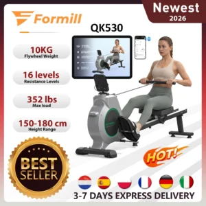 Rameur magnétique, résistance à 16 niveaux, application Bluetooth, écran LCD, siège confortable, exercice de fitness à domicile