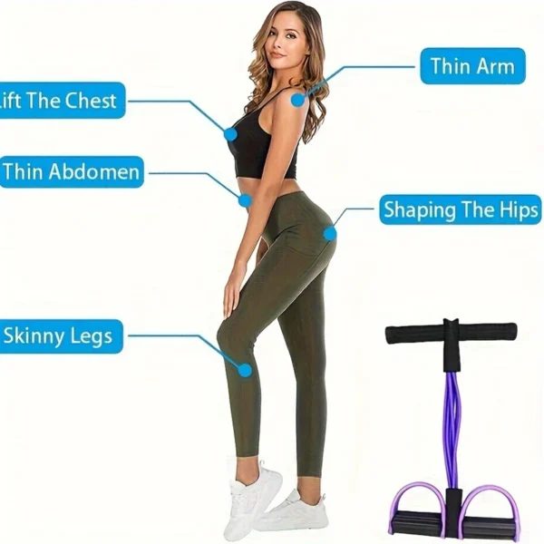 Tendeur à six tubes multifonctionnel pour fitness domestique, yoga, renforcement abdominal, bande de résistance, corde de tension, aide aux sit-ups