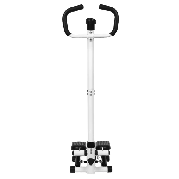 Stepper avec Guidon, Stepper de Fitness avec Ecran LCD, Pédales Antidérapantes, Marche d'escalier pour Maison, Bureau, Salon, Salle de Sport, Blanc et Noir