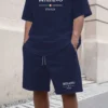Ensemble de shorts et t-shirt à manches courtes pour homme, style streetwear, imprimé MILANO, décontracté, 2 pièces, respirant, tenue décontractée pour la maison