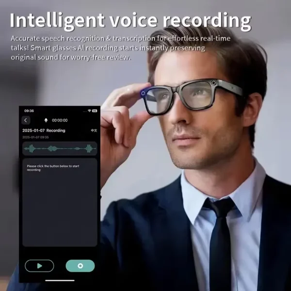 Nouvelle mise à niveau lunettes intelligentes avec caméra enregistrement vidéo AI reconnaissance Photo Bluetooth appel traduction voix lunettes de soleil hommes femmes