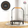 Trampoline de fitness gymnastique avec poignée réglable, pliable, 6 pieds, 28 ressorts Ø 102 cm, noir orange