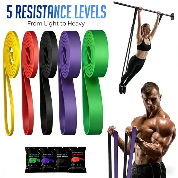 Bande de Résistance Robuste à 7 Niveaux pour Entraînement d'Agilité, Équipement de Gymnastique, Accessoires de Yoga et Pilates, Bande en Caoutchouc pour la Maison