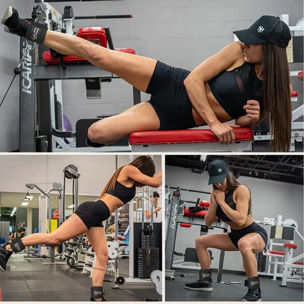 Sangles de cheville de Fitness, anneau en D réglable, manchettes de soutien, gymnastique, force des jambes, poulie avec boucle, garde de sport, agents de sécurité