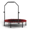 Trampoline pliable de 101 cm avec poignée, bandes élastiques de qualité supérieure, rebondisseur de fitness noir pour entraînement à domicile et en intérieur