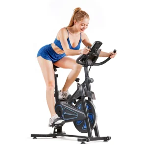 Vélo d'exercice magnétique, vélo stationnaire avec volant d'inertie de 4 kg, siège et guidon réglables sur 5 niveaux, écran LCD pour la maison