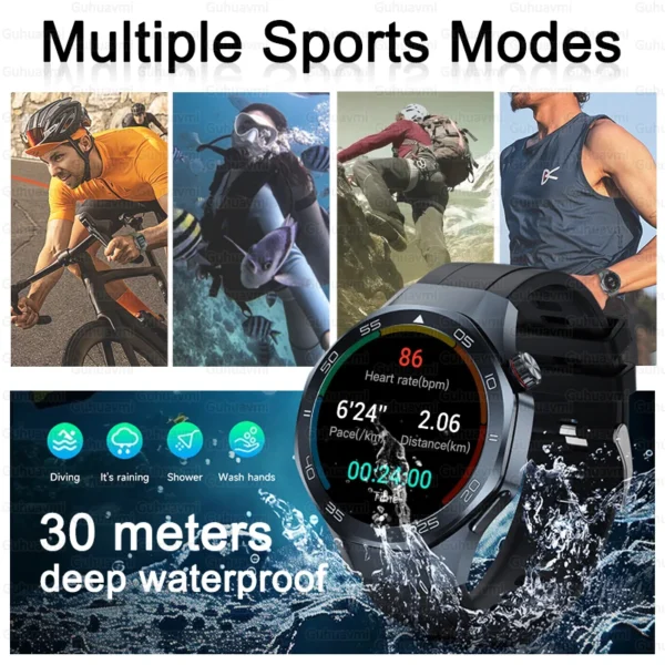Nouvelle Montre Connectée Professionnelle 2027, Écran AMOLED 1,53'', GPS, Boussole, Plus de 100 Modes Sportifs, Appel Bluetooth, Étanche 3ATM, pour Hommes