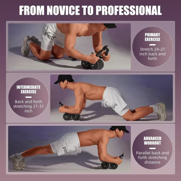 Support de coude roue abdominale roue de rebond noyau anti-dérapant entraîneur musculaire Ab avec compteur affichage roue de rouleau d'exercice de Fitness