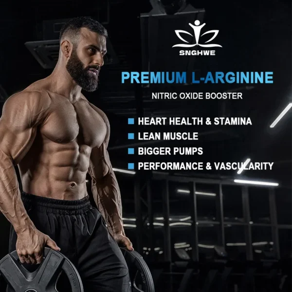 L-Arginine Boost Endurance | Boost Capsules végétariennes de supplément de précursseur d'oxyde nitrique masculine