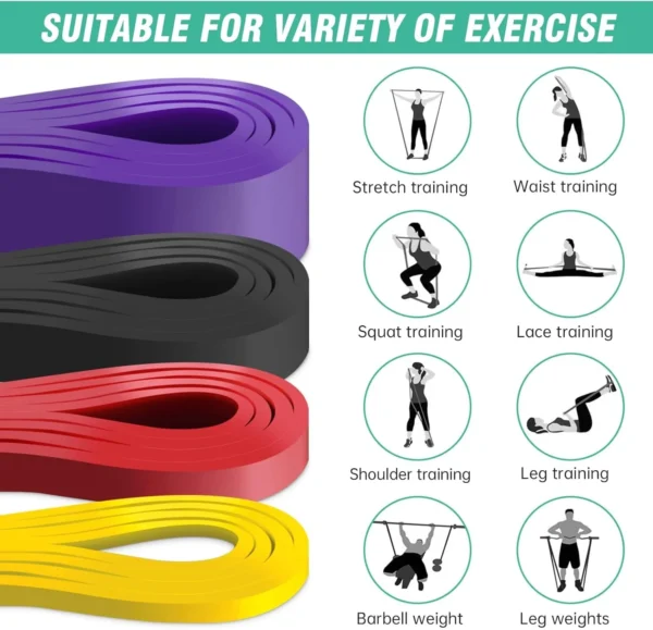 Bande de Résistance Robuste à 7 Niveaux pour Entraînement d'Agilité, Équipement de Gymnastique, Accessoires de Yoga et Pilates, Bande en Caoutchouc pour la Maison