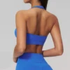 Soutien-gorge de sport pour femme, type haut de yoga, à maintien élevé, push-up, dos ouvert, style licou, pour la gym, le fitness, le yoga et l'entraînement