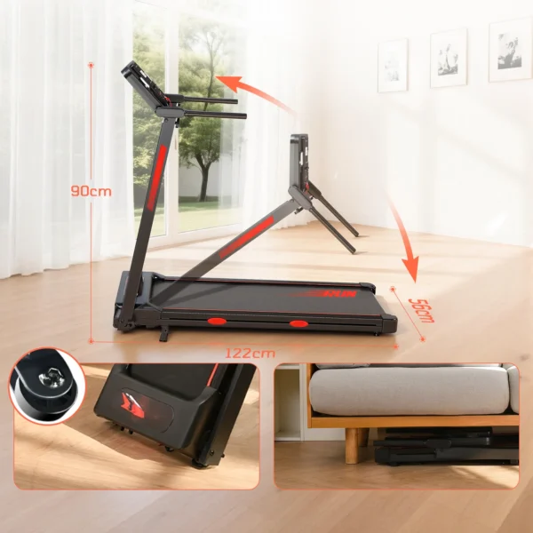 Tapis de course pliable pour la maison : réglage de l'inclinaison de 0 % à 12 %, vitesse de 1 à 14 km/h, capacité de charge de 150 kg, ultra-silencieux, écran LED, 12 programmes d'entraînement, équipement de fitness à domicile