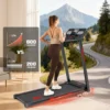 Tapis de course pliable pour la maison : réglage de l'inclinaison de 0 % à 12 %, vitesse de 1 à 14 km/h, capacité de charge de 150 kg, ultra-silencieux, écran LED, 12 programmes d'entraînement, équipement de fitness à domicile