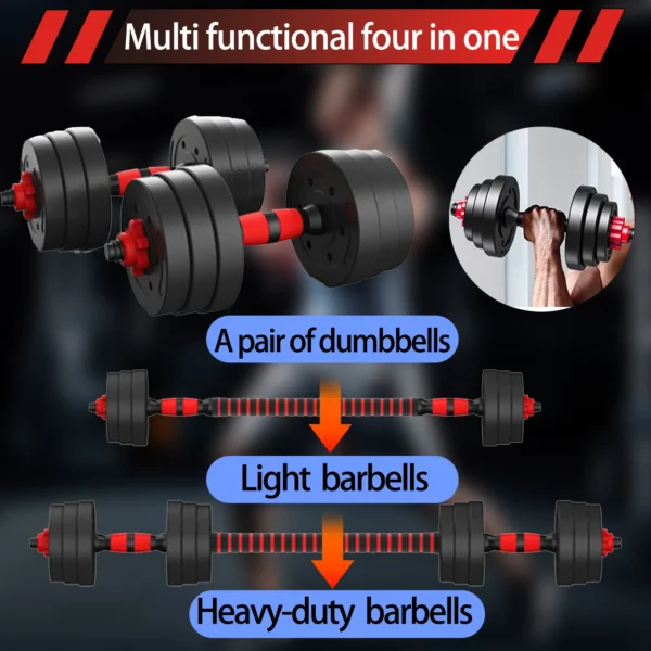 Haltères 10Kg/20Kg, équipement d'intérieur de fitness pour hommes, poids réglable, spécial pour l'entraînement musculaire des bras dans le dortoir à domicile, ensemble d'haltères pour hommes et femmes