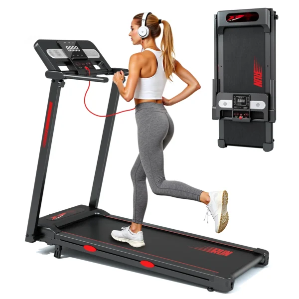 Tapis de course pliable pour la maison : réglage de l'inclinaison de 0 % à 12 %, vitesse de 1 à 14 km/h, capacité de charge de 150 kg, ultra-silencieux, écran LED, 12 programmes d'entraînement, équipement de fitness à domicile