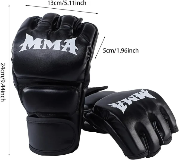 Gants de boxe pour MMA, Muay Thai, combat libre, Taekwondo, entraînement au sac de frappe, gants de boxe demi-doigts