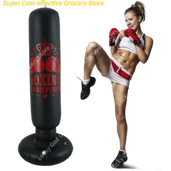 kf-S0b5b19c86b04483f8f2abf49ff283a8ak Colonne de boxe gonflable en PVC, sac de sport, Fitness, poinçon, jouet d'entraînement, gobelet, sac de boxe, articles de sport, pompe à air gratuite