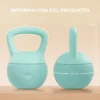 Pese Russe 6 kg Kettlebell Remplie d'Arène Métalique et Mangue Antiglissante pour Entraînement à domicile 19x19x28 cm Vert