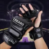 Gants de boxe professionnels MMA demi-doigt pour adultes, pour l'entraînement au Kickboxing Muay Thai