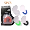 5 pièces protège-dents de boxe avec étui, protège-dents de sport pour adultes pour le football crosse basket-ball boxe football Taekwondo MMA karaté