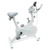 Vélo d'exercice vertical réglable, vélo d'exercice stationnaire pour entraînement à domicile, résistance magnétique, écran LCD ou LED, capacité de charge jusqu'à 176 lb (blanc)