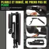 Banc de musculation réglable, banc d'entraînement robuste 300 kg, 7 positions réglables (105 ° , 120 ° , 135 ° , 150 ° , 165 ° , 180 ° , 195 ° Banc de musculation pliable rapide, inclinable/abaisseable, pour entraînement complet du corps à domicile