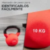 Poids russe de 10 kg en fer fondu avec revêtement en néoprène pour entraînement de force 19x12x22 cm Rouge