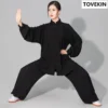 Costume Tai Chi Kung Fu en coton doux pour hommes et femmes, uniforme d'arts martiaux, veste et pantalon Wing Chun