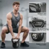 Pese Rusa de 10 kg Kettlebell Remplissement d'Arène avec Manche Large Antiglissant pour Entraînement 25x19x28 cm Noir