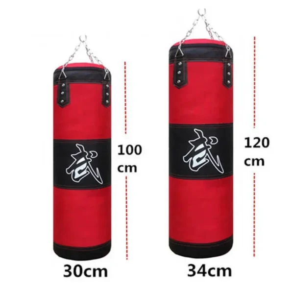 Sac de frappe lourd pour la boxe avec crochet de plafond et chaîne en acier – Entraînement fitness MMA, Kickboxing, Muay Thai, Karaté, Taekwondo
