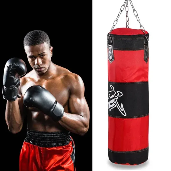 Sac de frappe lourd pour la boxe avec crochet de plafond et chaîne en acier – Entraînement fitness MMA, Kickboxing, Muay Thai, Karaté, Taekwondo