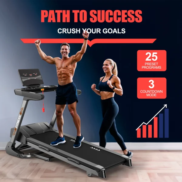 Tapis roulant pliable avec 18 niveaux d'inclinaison automatique, vitesse maximale de 18 km/h, moteur de 4,5 CV, capacité de charge de 150 kg, course à pied à domicile