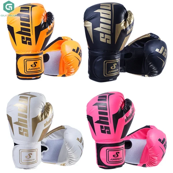 6/10 Oz PU respirant enfants adultes professionnel Sanda, Muay Thai, Taekwondo neutre respirant gants de boxe